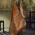 Rust pochampally silk blend handloom saree with zari border