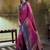 Magenta pochampally silk blend handloom saree with zari border