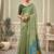 Mint green cotton blend floral printed saree
