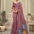 Dusty mauve cotton blend floral printed saree