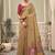 Beige cotton blend floral printed saree