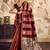 Maroon banarasi satin silk blend saree with zari woven border and pallu