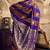 Violet banarasi satin silk blend saree with zari woven border and pallu