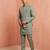 Men linen kurta trouser and jacket set