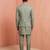Men linen kurta trouser and jacket set