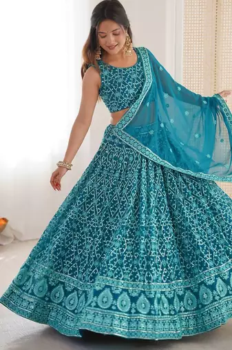 Wedding Georgette Embroidery lehenga choli for Women