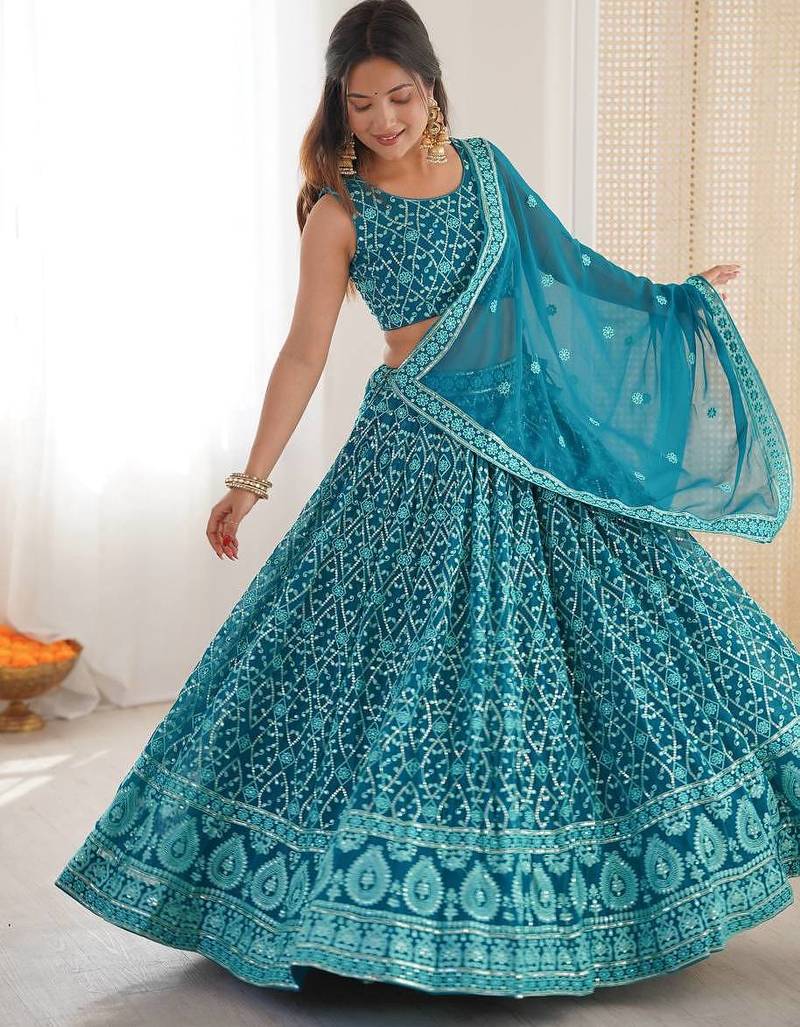 Wedding Georgette Embroidery lehenga choli for Women