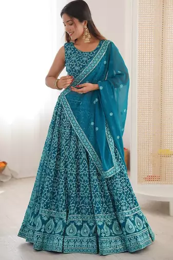 Wedding Georgette Embroidery lehenga choli for Women