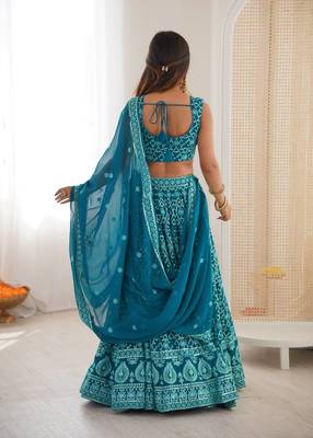 Wedding Georgette Embroidery lehenga choli for Women 4