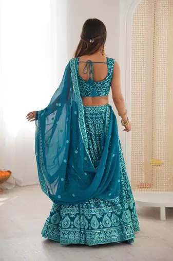 Wedding Georgette Embroidery lehenga choli for Women