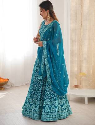 Wedding Georgette Embroidery lehenga choli for Women 5