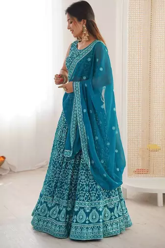 Wedding Georgette Embroidery lehenga choli for Women