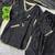 black color mirror and moti embellished lace border silk blend kurti pant set