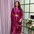 plum color mirror and moti embellished lace border silk blend kurti pant set