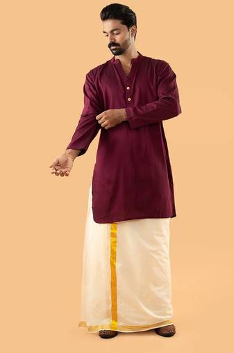 Purple Men's festive purple kurta