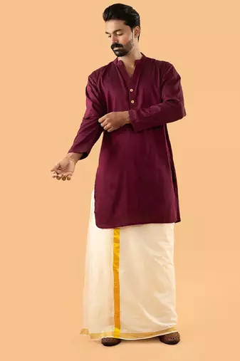 Purple Men's festive purple kurta