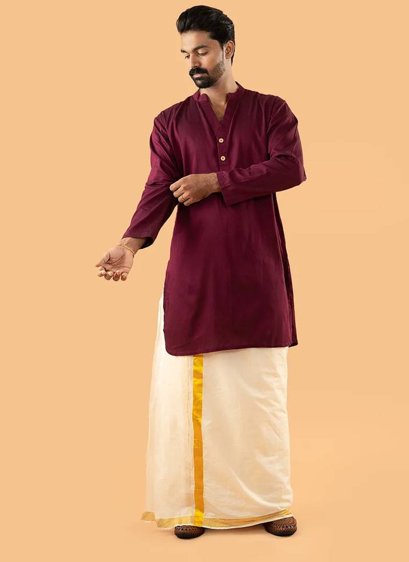 Purple Men's festive purple kurta