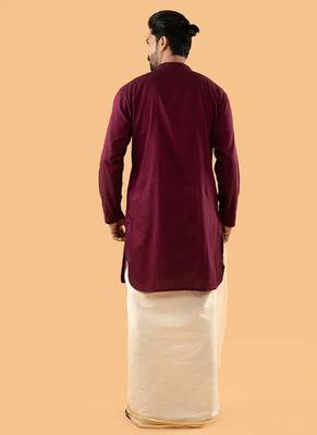 Purple Men's festive purple kurta 2
