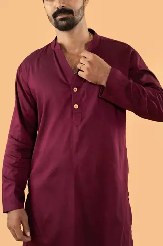 Purple Men's festive purple kurta