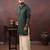 Men's festive dark green kurta