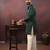 Men's festive dark green kurta