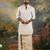 Silver Men's festive tissue kurta in silver zari