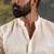 Silver Men's festive tissue kurta in silver zari