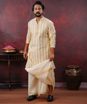 cream Men's festive kurta 1