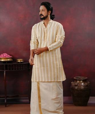 cream Men's festive kurta 2