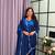 teal color mirror and moti embellished lace border silk blend kurti pant set