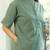 Women's Solid Green Kurta and Pants Set with Mandarin Collar