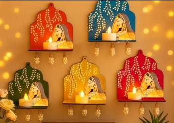decorative jharokha hanging tea light style wooden frame wall hanging pack of 5 1
