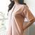 Women's Solid Peach Kurta and Pants Set with Mandarin Collar