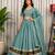 Sea Green Embroidery malti thread and sequins And Aari mirror Silk Blend Lahenga Choli Set