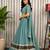 Sea Green Embroidery malti thread and sequins And Aari mirror Silk Blend Lahenga Choli Set