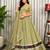 Light Green Embroidery malti thread and sequins And Aari mirror Silk Blend Lahenga Choli Set