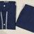 Women's Navy Blue Cotton Embroidered Kurta and Pants Co-ord Set