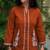 Women's Rust Cotton Embroidered Kurta and Pants Co-ord Set