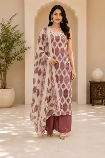 Meher Mauve Sleeveless Kurta Set