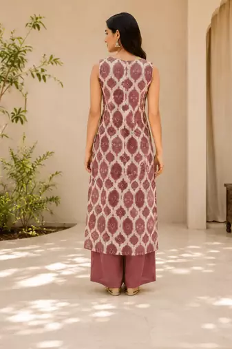Meher Mauve Sleeveless Kurta Set