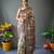 green color kalamkari digital printed cotton blend sarees