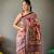 pink color kalamkari digital printed cotton blend sarees