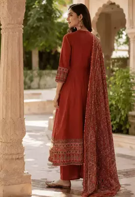 Jaipuri Rust Grace Anarkali Set 5