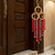 handmade lace chudi metal bell pom-pom hanging decoration for home decor pack of 2