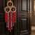 handmade lace chudi metal bell pom-pom hanging decoration for home decor pack of 2