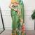 women printed satin silk blend floral saree with banglory blouse