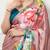 women printed satin silk blend floral saree with banglory blouse