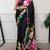 women printed satin silk blend floral saree with banglory blouse