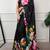 women printed satin silk blend floral saree with banglory blouse