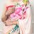women printed satin silk blend floral saree with banglory blouse